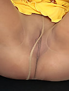 slender blonde in pantyhose